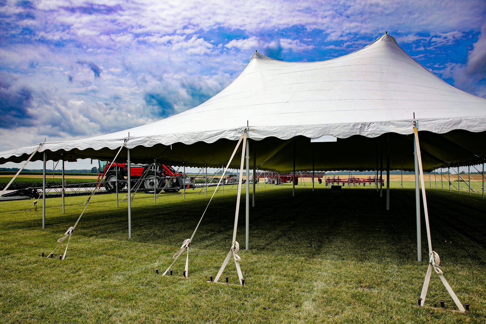 Large white event tent